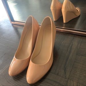 J. Crew Patent Leather Wedges - Tan
